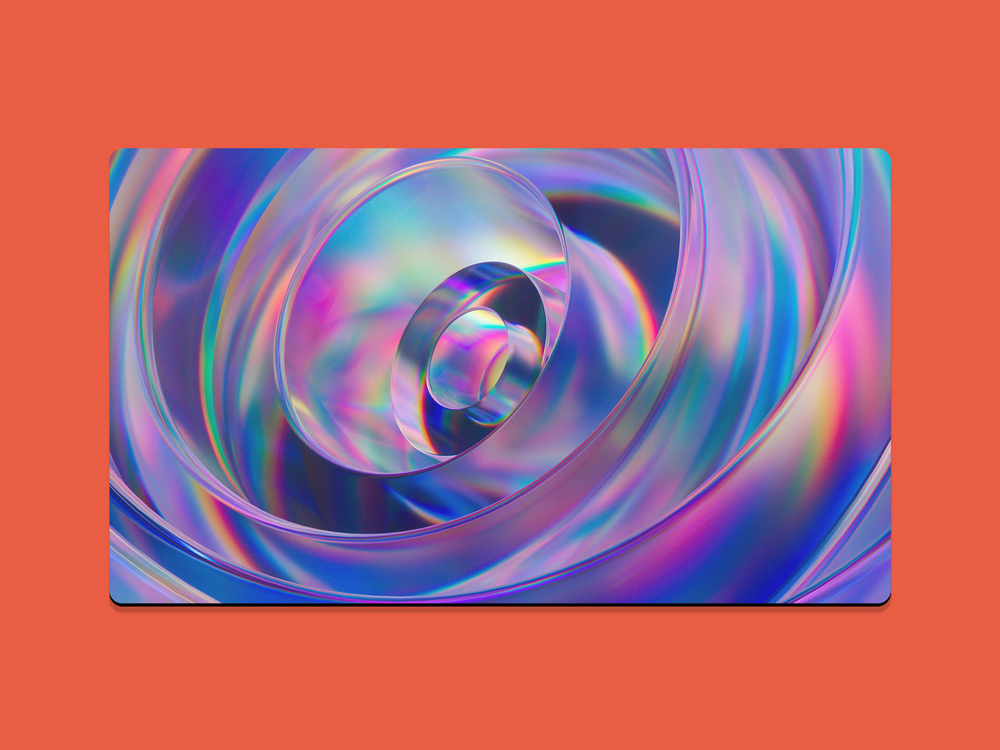 Abstract Blue and Pink Spiral Gaming Mat - Desk Mat - 3 SIZES