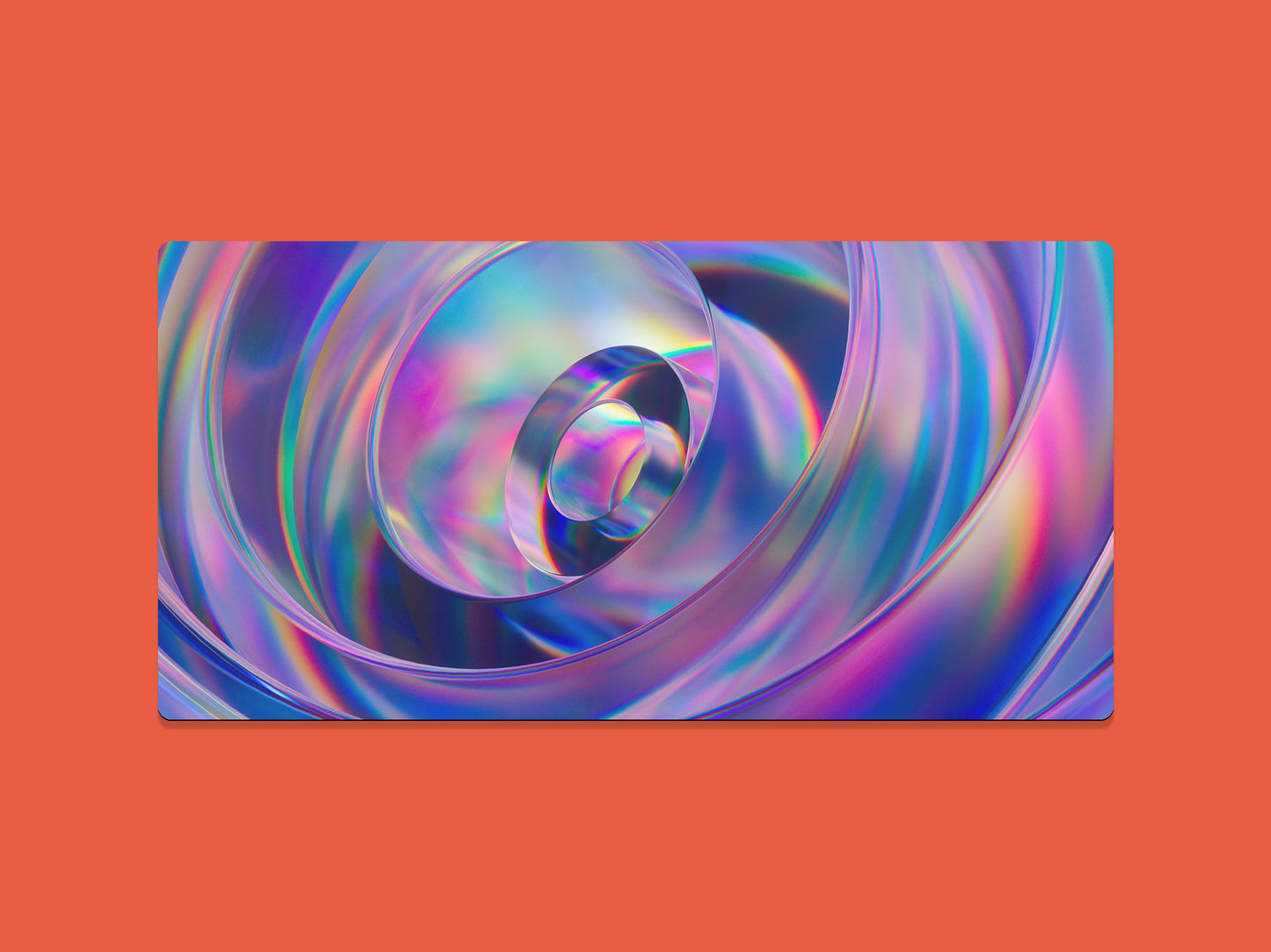 Abstract Blue and Pink Spiral Gaming Mat - Desk Mat - 3 SIZES