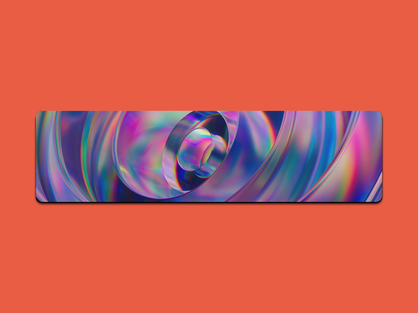 Abstract Blue and Pink Spiral Gaming Mat - Desk Mat - 3 SIZES