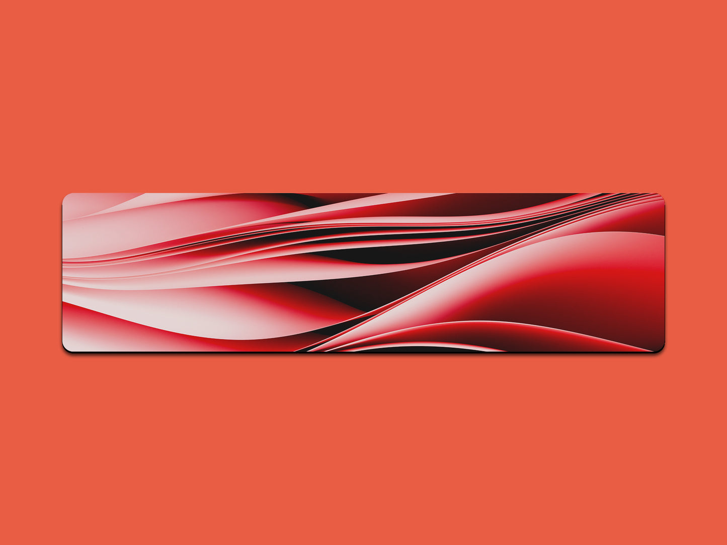 Abstract Red Wavy Lines Gaming Mat - Desk Mat - 3 SIZES
