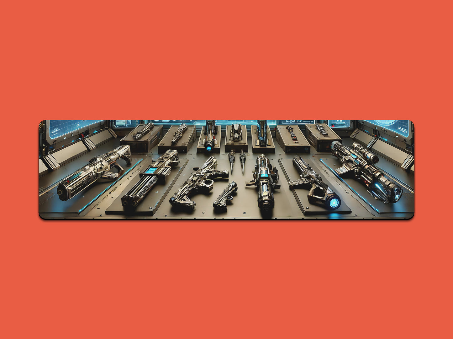 Futuristic Sci-Fi Armoury Gaming Mat - Desk Mat - 3 SIZES