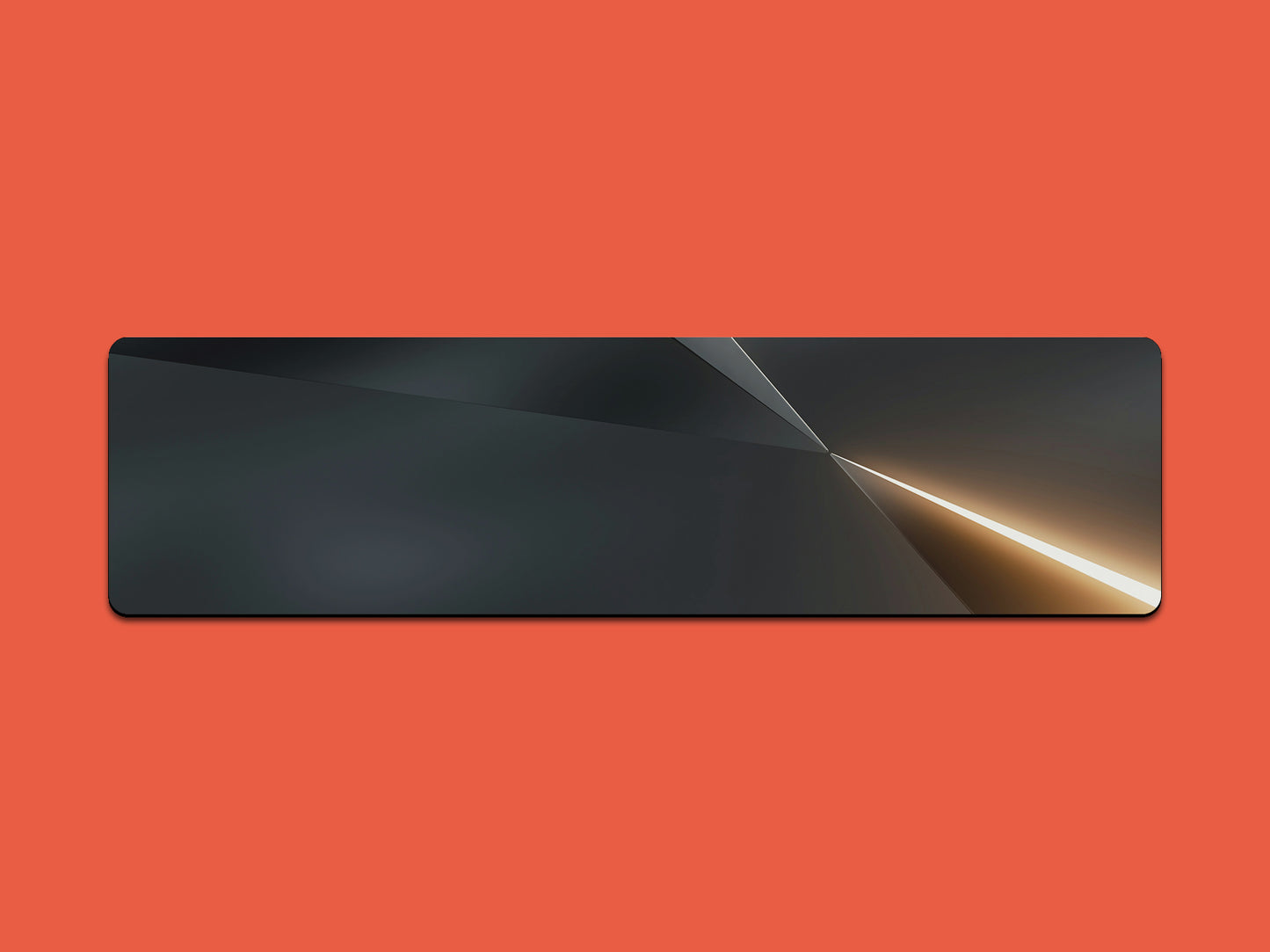 Grey Metallic with Orange Light Beam Gaming Mat - Desk Mat - 3 SIZES