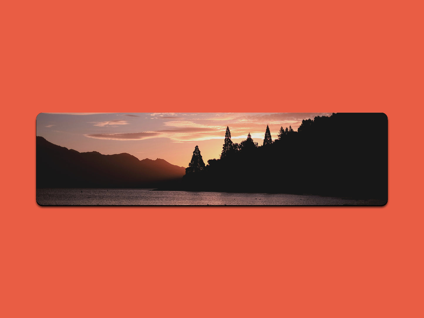 Lake And Mountain Sunset Gaming Mat - Desk Mat - 3 SIZES