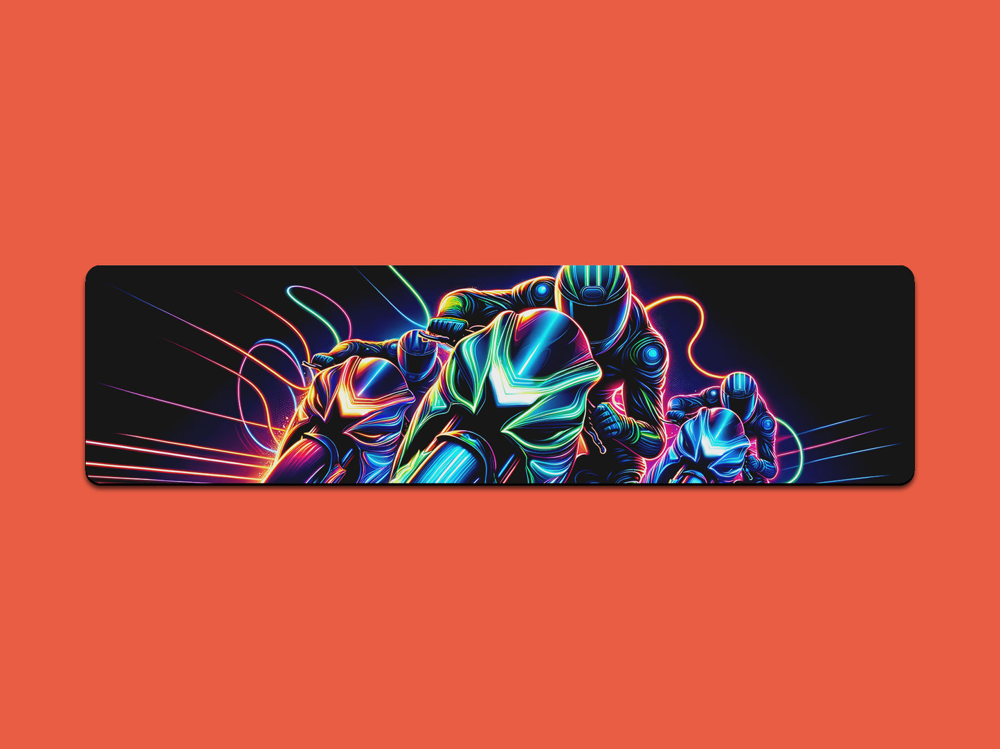 Neon Motorbike Riders Gaming Mat - Desk Mat - 3 SIZES