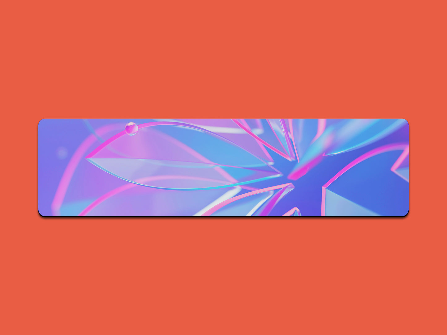 Pink and Blue Glass Flower - Desk Mat - 3 SIZES